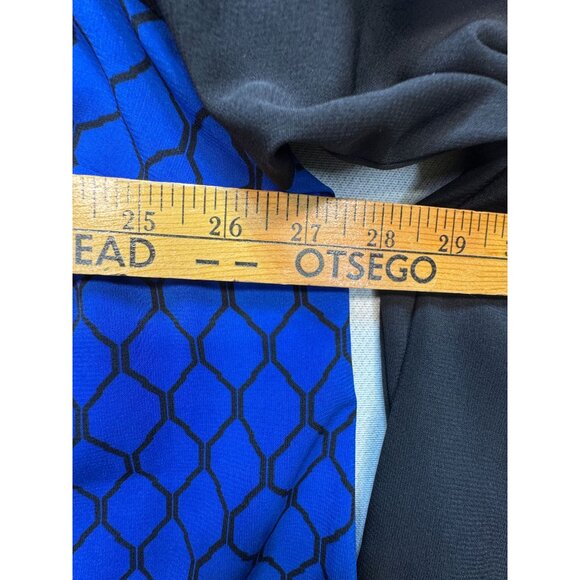 Catherines Womens Button Up Tunic Blouse Shirt Sze 2X Blue Colorblock Streetwear - Picture 6 of 10